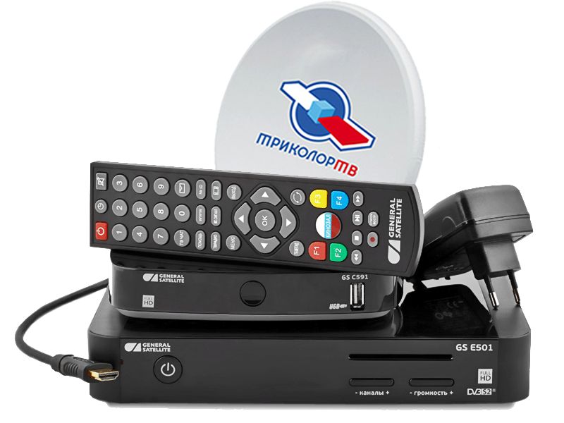 Комплект Трколор на 2 ТВ с ресиверами GS E501/GS C591 купить в Щербинке